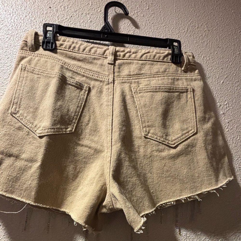 Bluebell Collection Tan Jean Shorts Distressed High-Waisted - Picture 8 of 11